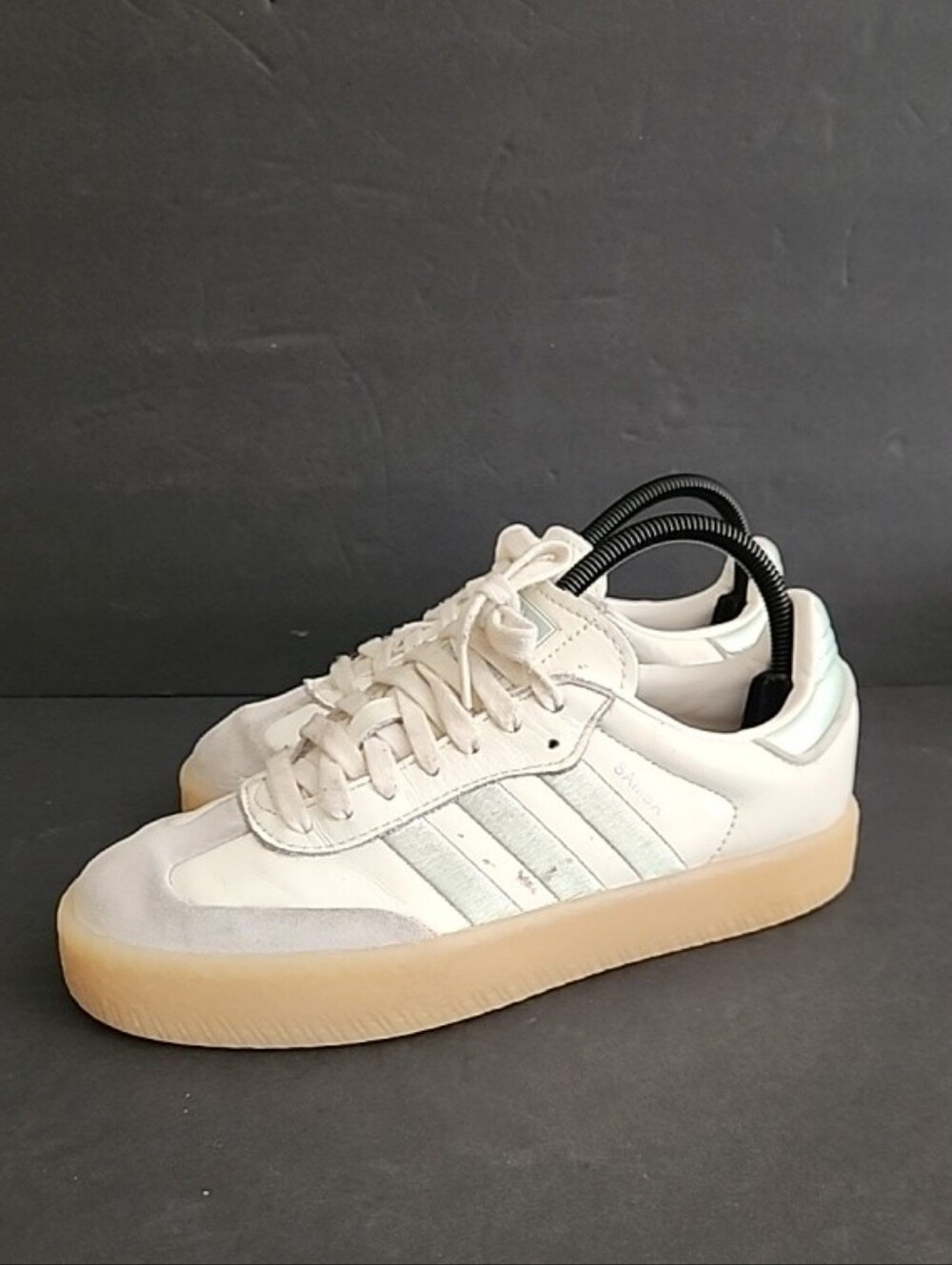 adidas White Sneakers with Gum Platform Sole